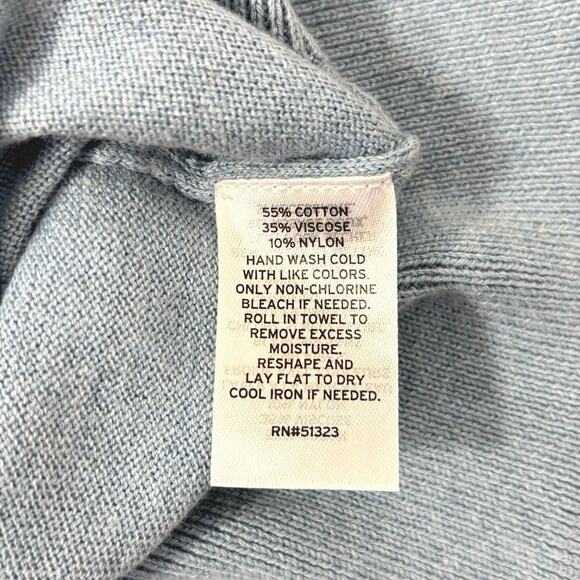 Halogen Button Cuff Crewneck Knit Sweater In Clear Blue Sky - Picture 7 of 8